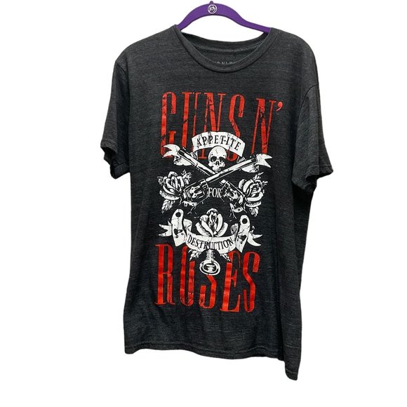 Guns N Roses Mens Short Sleeve Gray Tee Shirt Size L - Picture 1 of 7